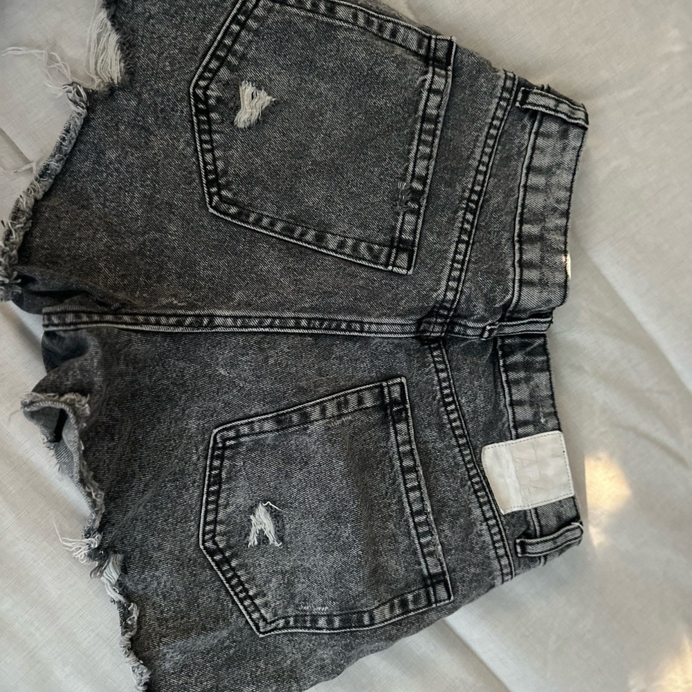 Zara Charcoal Denim Shorts